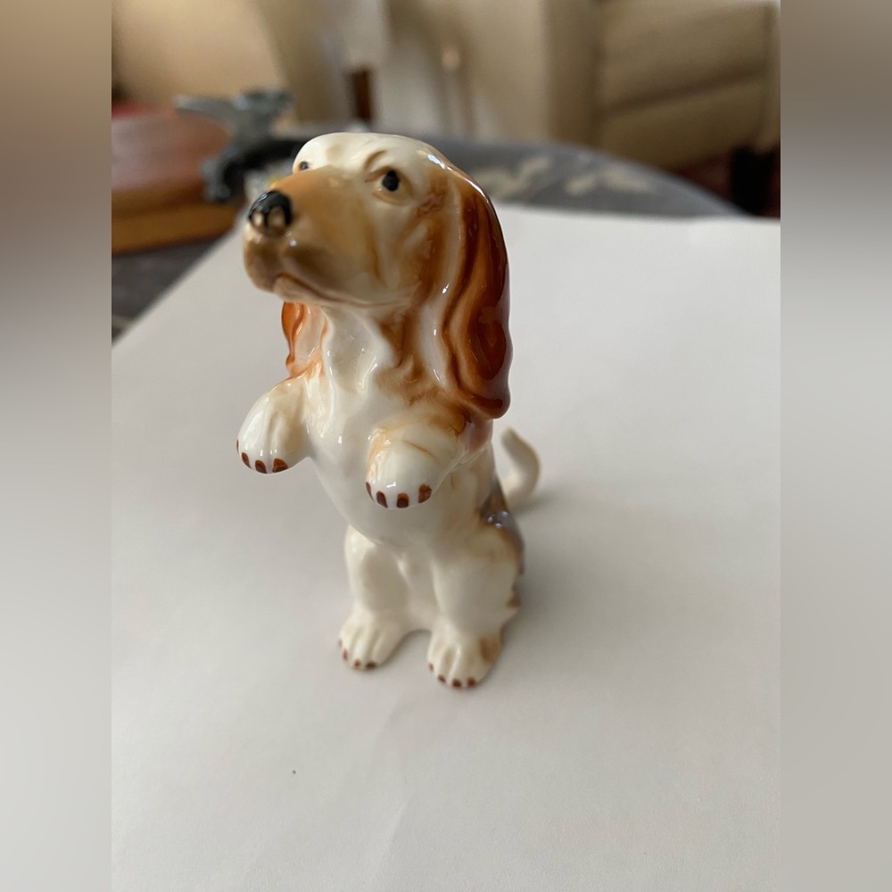 Vintage Bassett Hound Porcelain Figurine